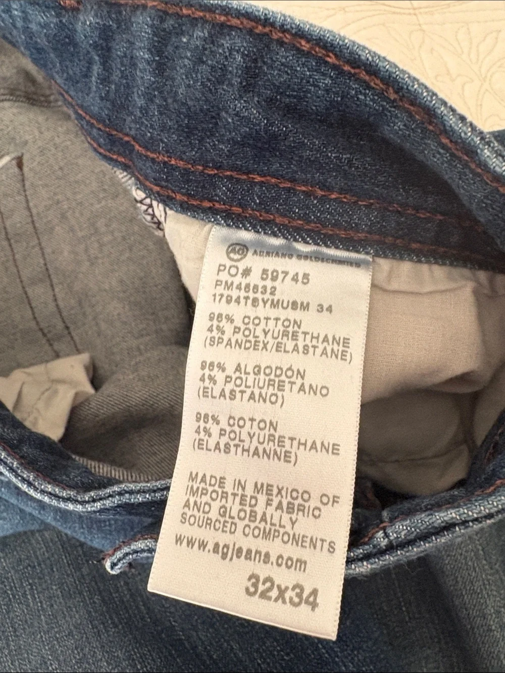 Ag Adriano Goldschmied Men's Straight Jeans in Dark Blue Denim